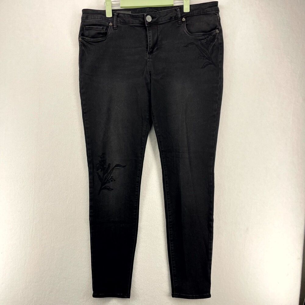 Kut Jeans‎ VIV Toothpick Skinny Black Jeans Size 14 Ladies